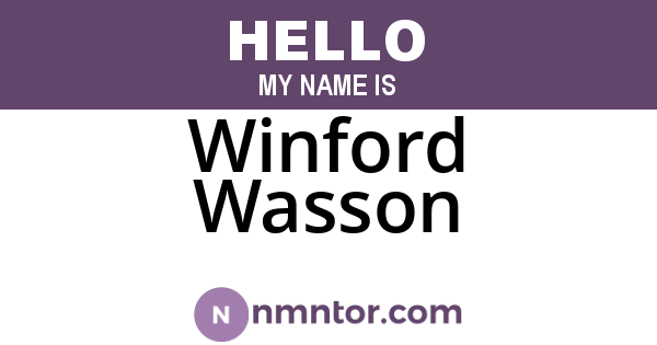 Winford Wasson