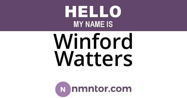 Winford Watters
