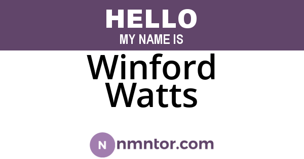 Winford Watts