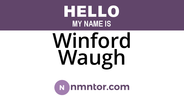 Winford Waugh