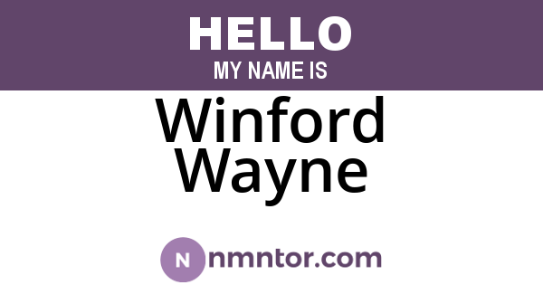 Winford Wayne