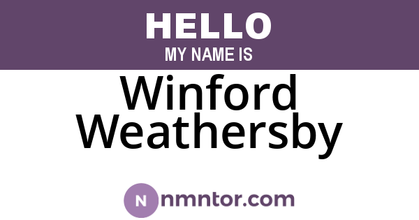 Winford Weathersby