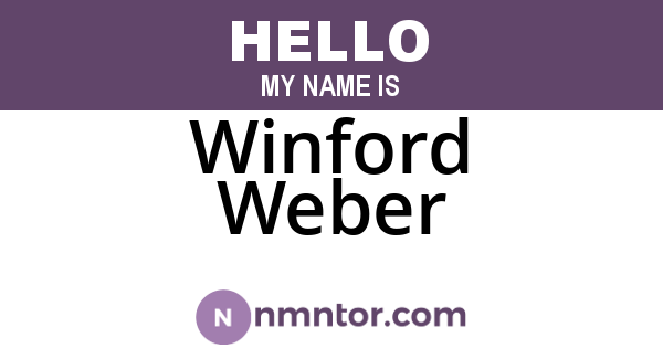 Winford Weber