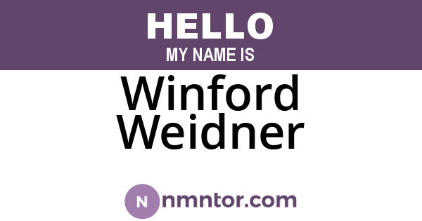 Winford Weidner