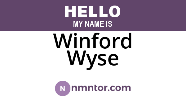 Winford Wyse