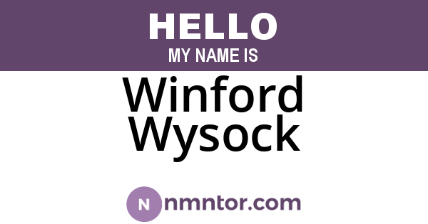 Winford Wysock