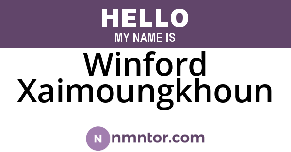 Winford Xaimoungkhoun