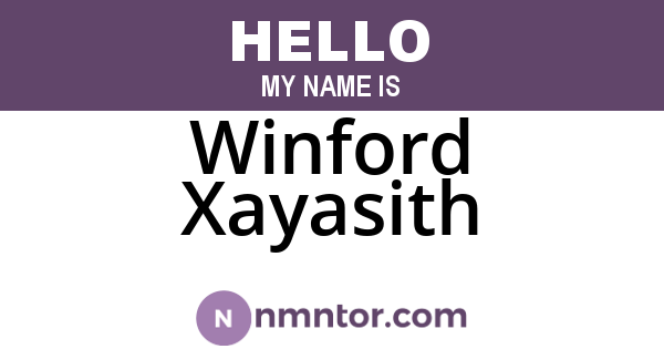 Winford Xayasith