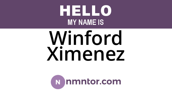Winford Ximenez