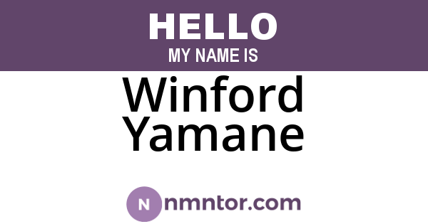 Winford Yamane