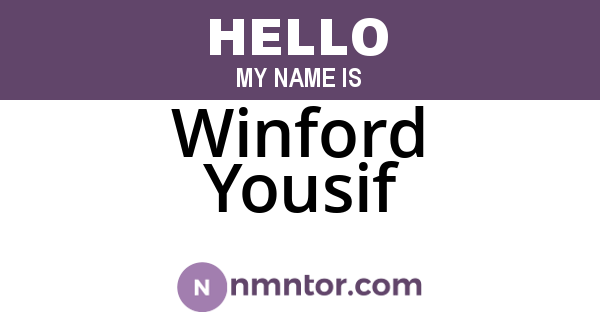 Winford Yousif
