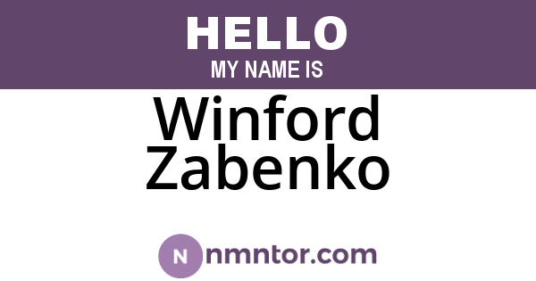 Winford Zabenko