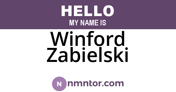 Winford Zabielski