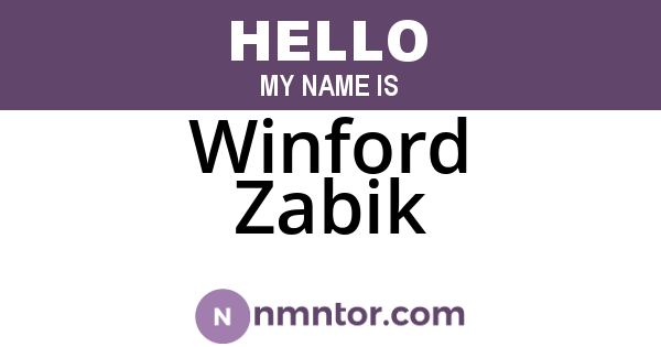 Winford Zabik