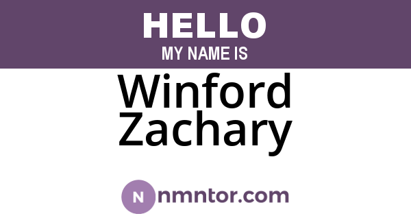 Winford Zachary