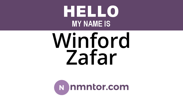 Winford Zafar