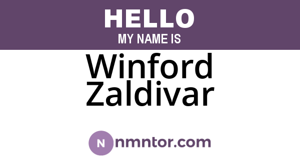 Winford Zaldivar