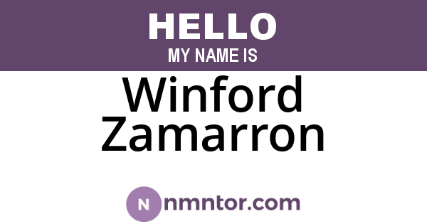 Winford Zamarron