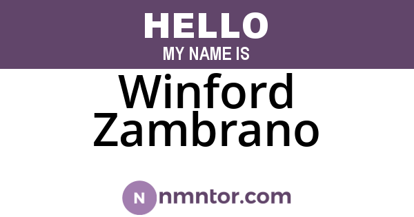 Winford Zambrano