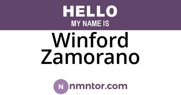 Winford Zamorano