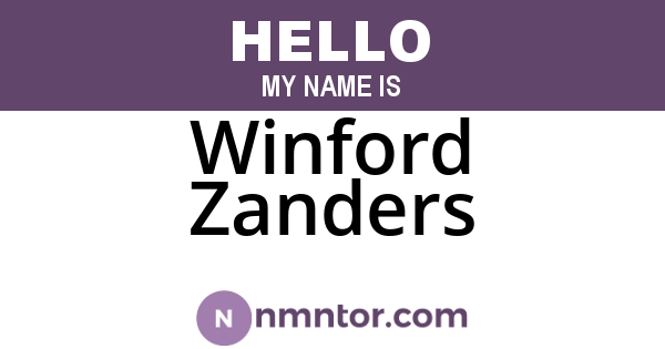 Winford Zanders