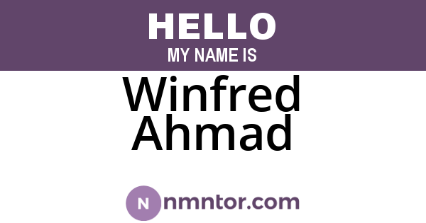 Winfred Ahmad