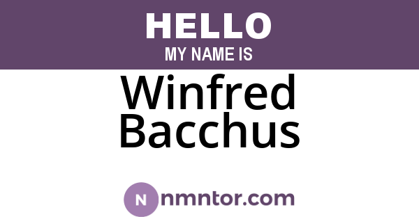Winfred Bacchus