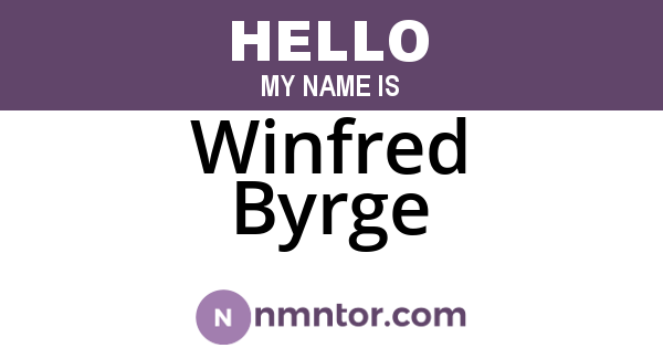 Winfred Byrge