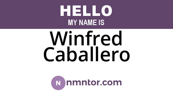 Winfred Caballero