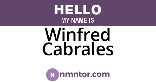Winfred Cabrales