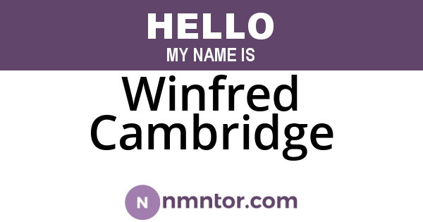 Winfred Cambridge