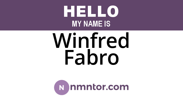 Winfred Fabro