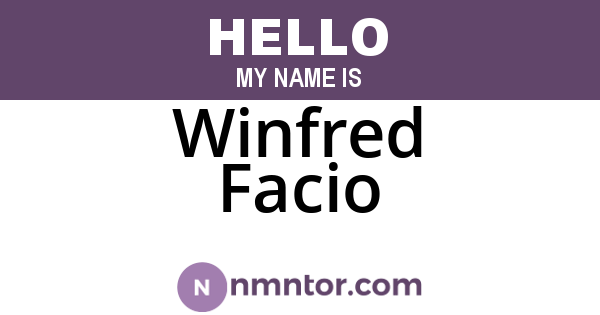 Winfred Facio