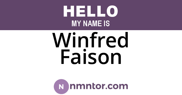 Winfred Faison