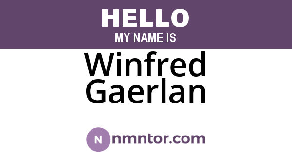 Winfred Gaerlan