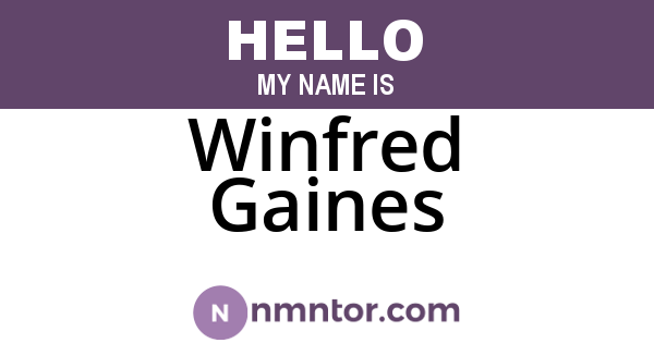 Winfred Gaines