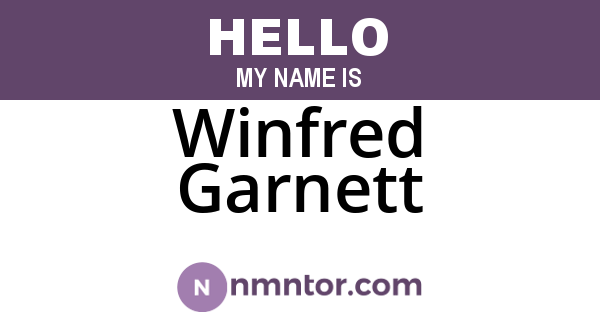 Winfred Garnett