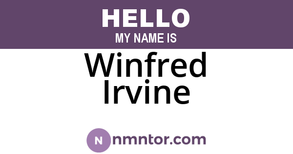 Winfred Irvine