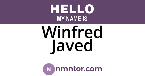Winfred Javed