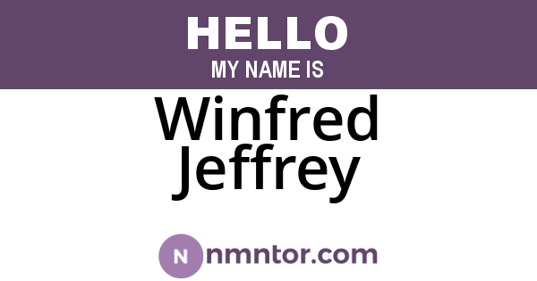 Winfred Jeffrey