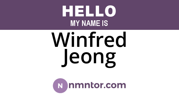 Winfred Jeong