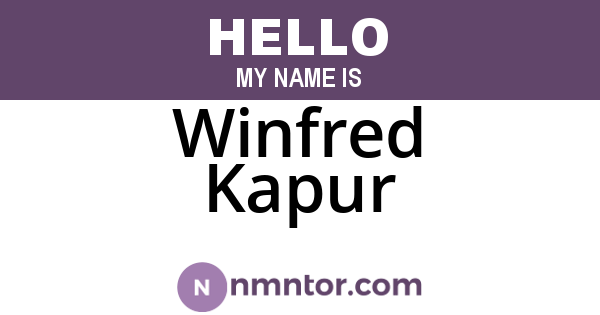 Winfred Kapur