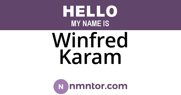 Winfred Karam