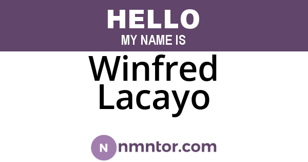 Winfred Lacayo
