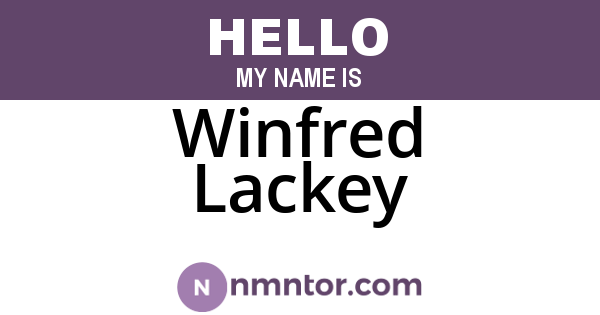 Winfred Lackey