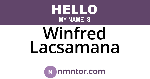 Winfred Lacsamana