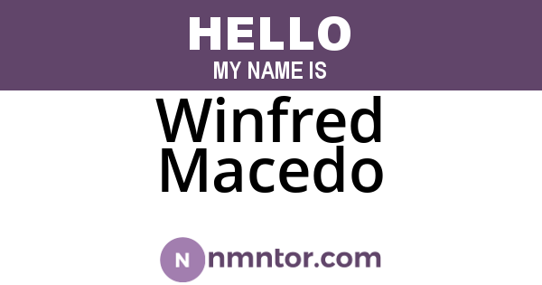 Winfred Macedo