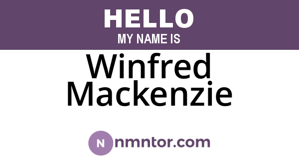 Winfred Mackenzie