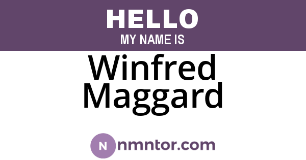 Winfred Maggard