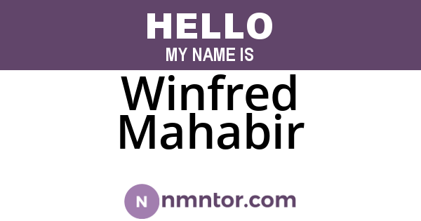 Winfred Mahabir